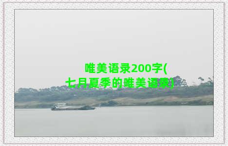 唯美语录200字(七月夏季的唯美语录)